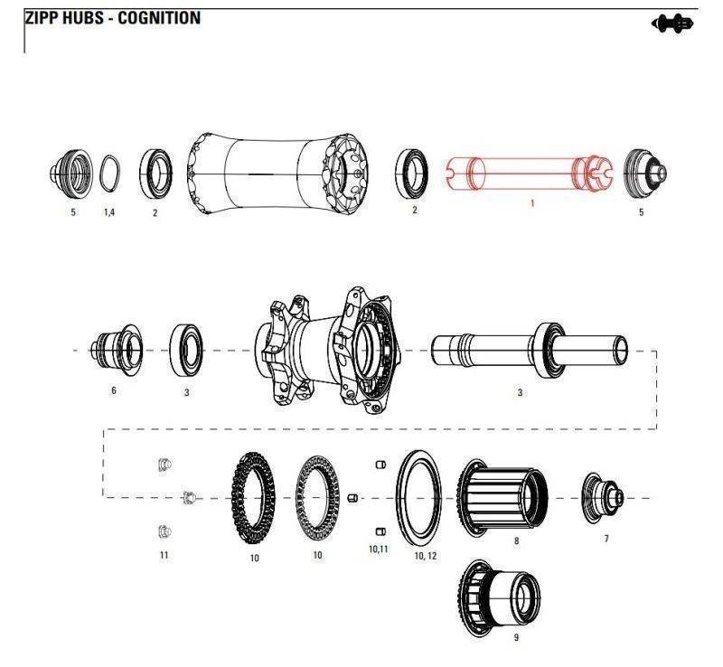 11.2018.032.000 - ZIPP AXLE FRONT COGNITION NSW Množ. Uni