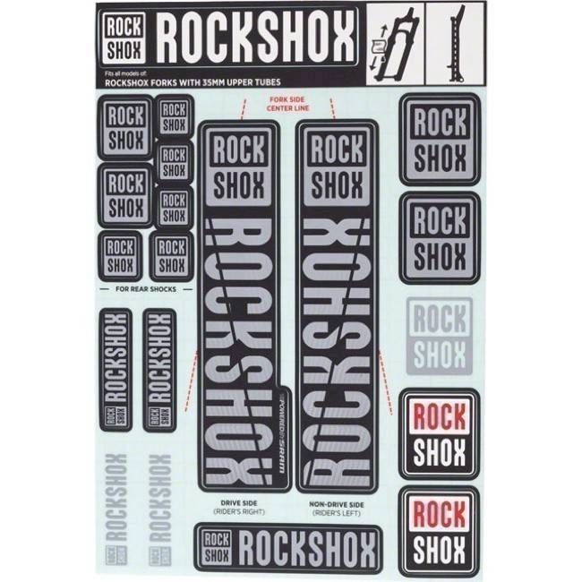 11.4318.003.506 - ROCKSHOX DECAL KIT 35MM WHITE Množ. Uni