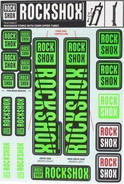 11.4318.003.510 - ROCKSHOX DECAL KIT 35MM NE05 GREEN Množ. Uni