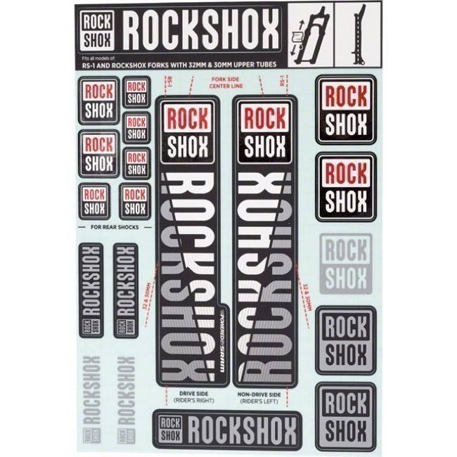 11.4318.003.497 - ROCKSHOX DECAL KIT 30/32/RS1 WHITE Množ. Uni