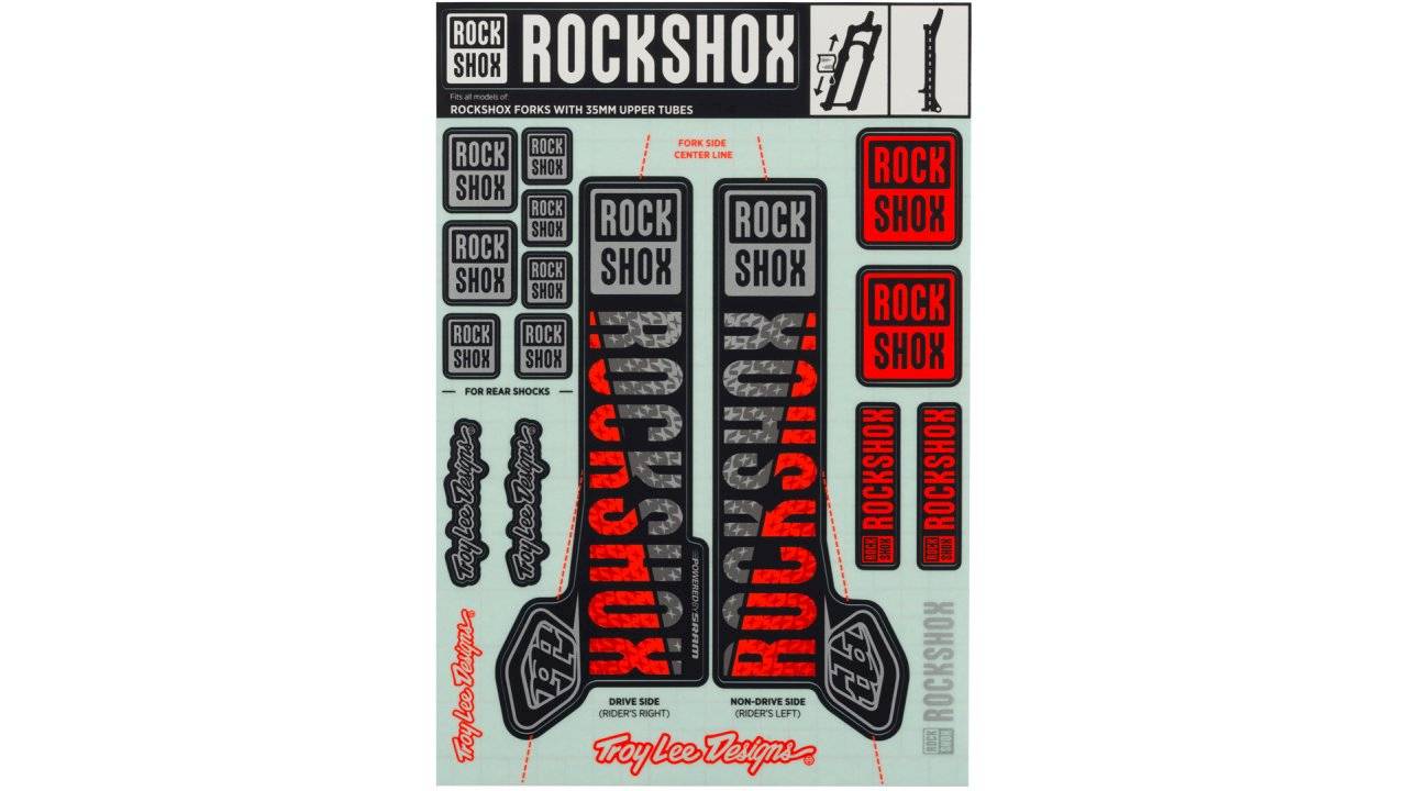 00.4318.021.001 - ROCKSHOX DECAL KIT TLD 35MM SILVER/ORANGE Množ. Uni