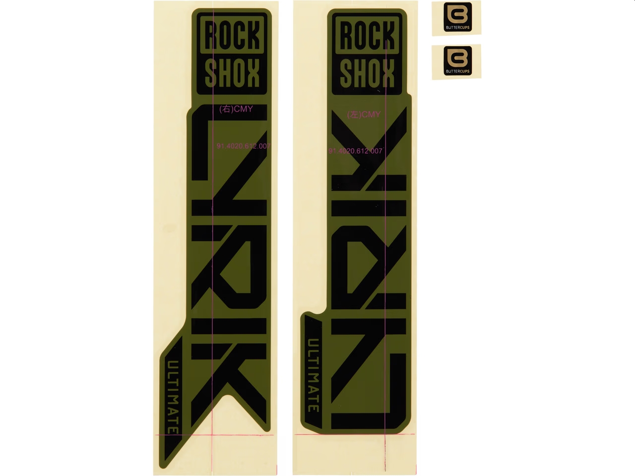 11.4018.105.061 - ROCKSHOX AM DECAL LYK ULT 27/29 GBLK/GGRN Množ. Uni