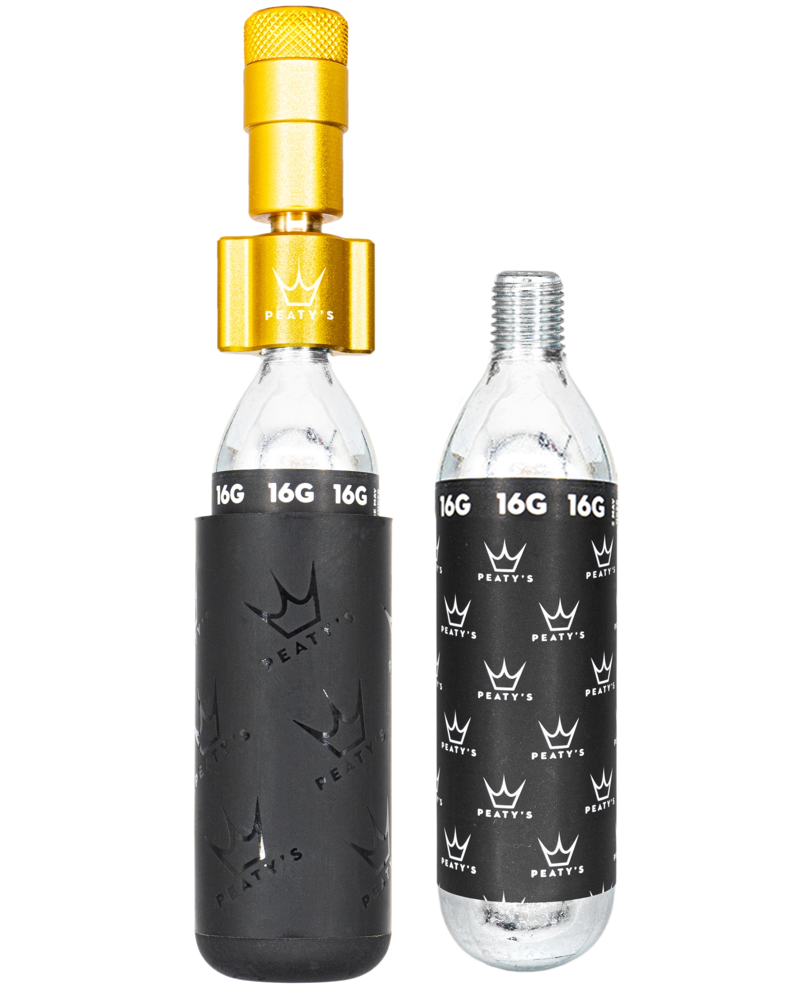 PEATY'S HOLESHOT CO2 PUMPA + BOMBIČKY 2 KS - ROAD & GRAVEL (16G) - GOLD (PPR-HTI-RAG-GLD-12) Množ. Uni