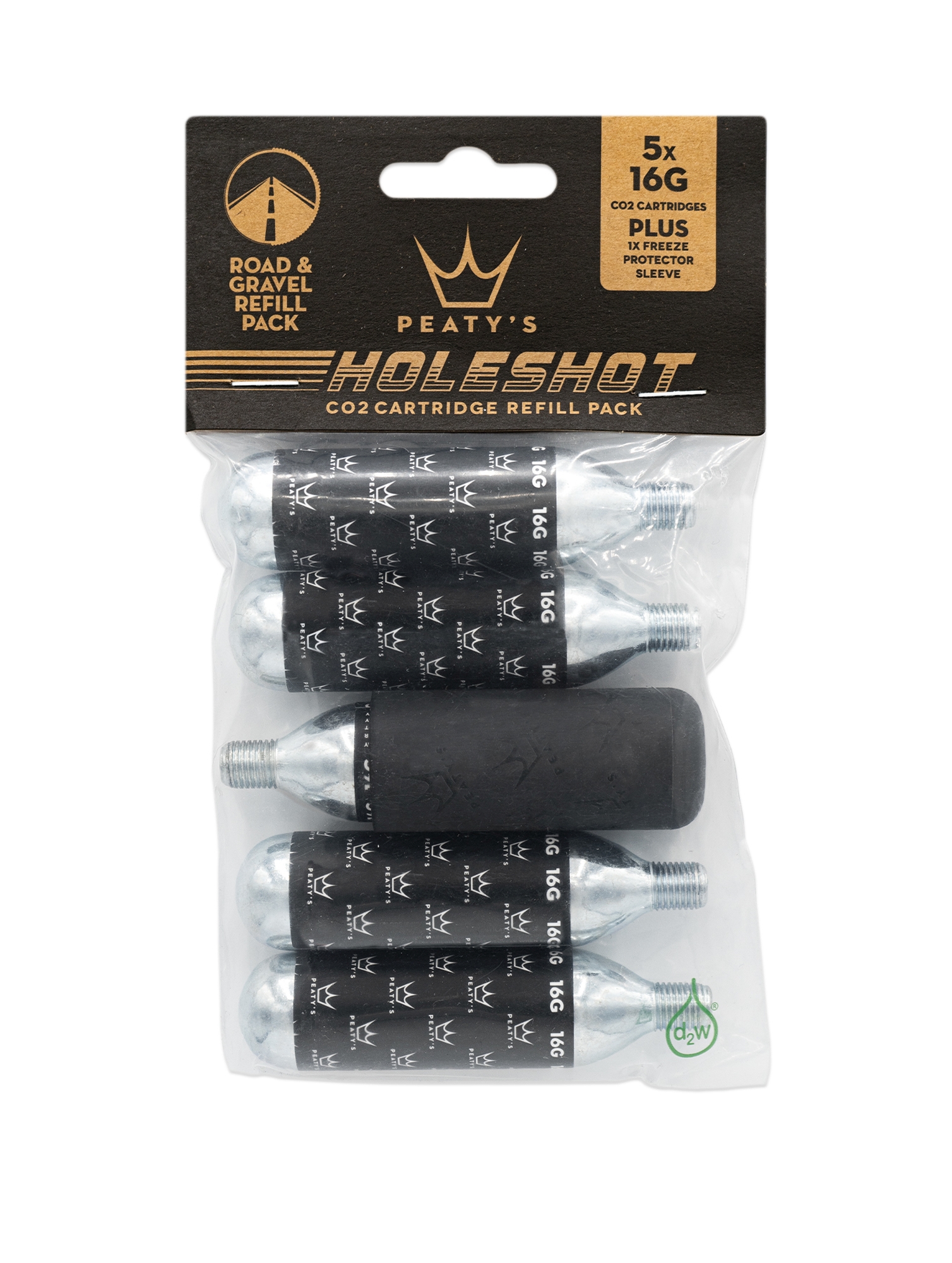 PEATY'S HOLESHOT CO2 BOMBIČKY 5 KS - ROAD & GRAVEL (16G) (PPR-CO2-REF-RAG-12) Množ. Uni