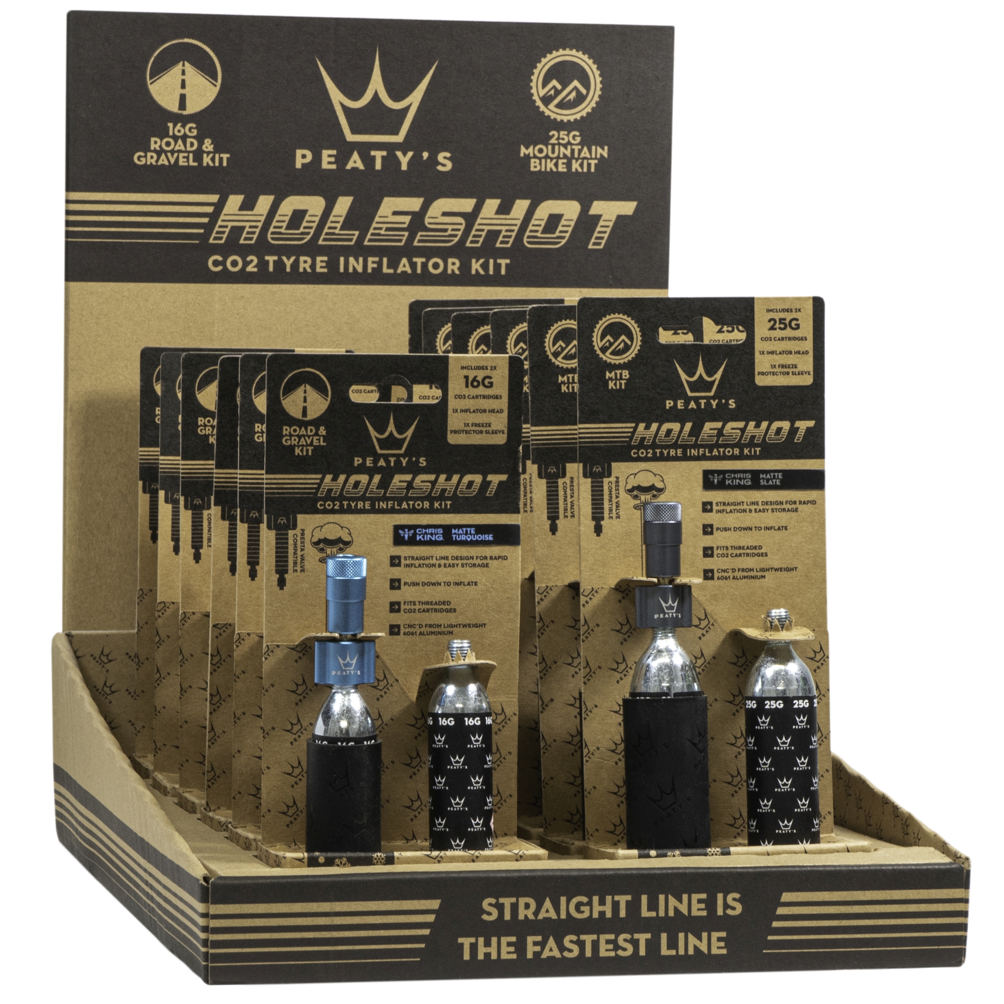 PEATY'S HOLESHOT CO2 PUMPA + BOMBIČKY 2 KS - 6X 16G // 6X 25G - 12 COLOURS MIXED (PPR-HTI-MIX-12) Množ. Uni