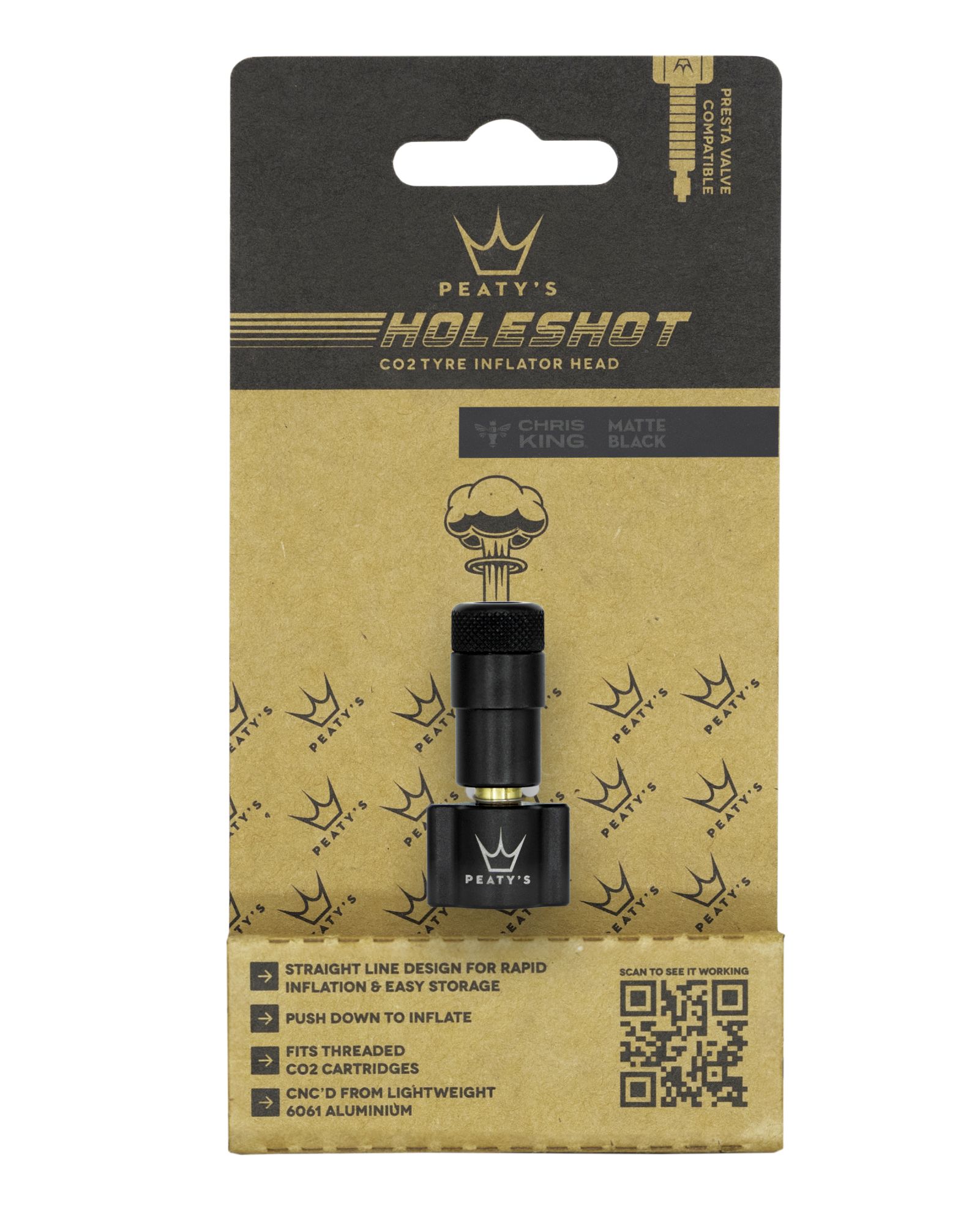 PEATY'S HOLESHOT HLAVICE CO2 PUMPY BLACK (PPR-HTI-IFH-BLK-12)