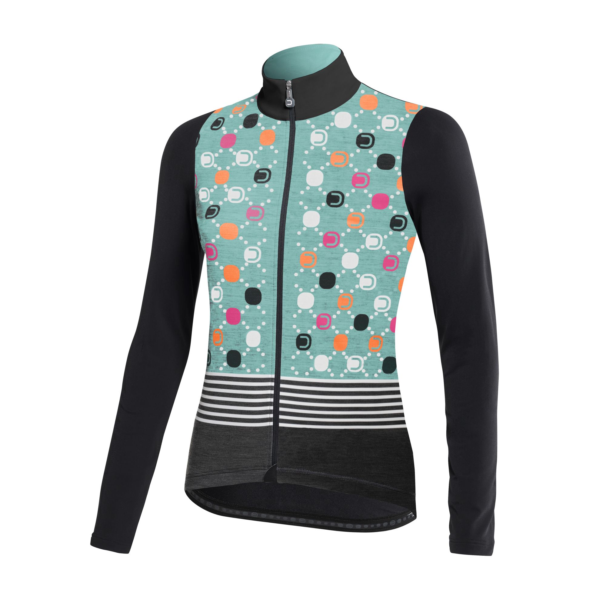 DOTOUT DÁMSKÝ DRES S DLOUHÝM RUKÁVEM FANATICA WOOL TURQUOISE-BLACK (A23W510669) S
