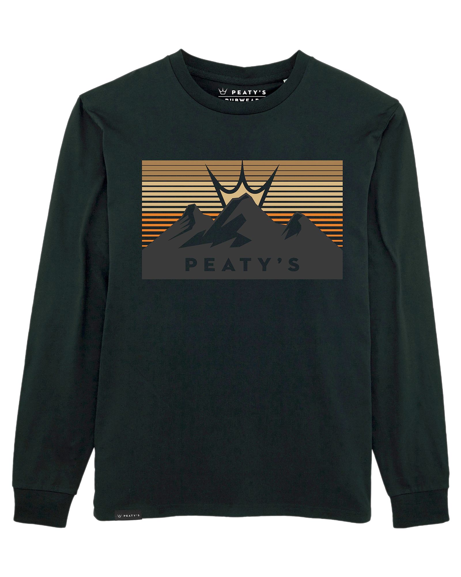 PEATY'S PUBWEAR TRIKO S DLOUHÝM RUKÁVEM 3 PEAKS SUNSET / BLACK (PPW-24-LST-3PS-BLK) L