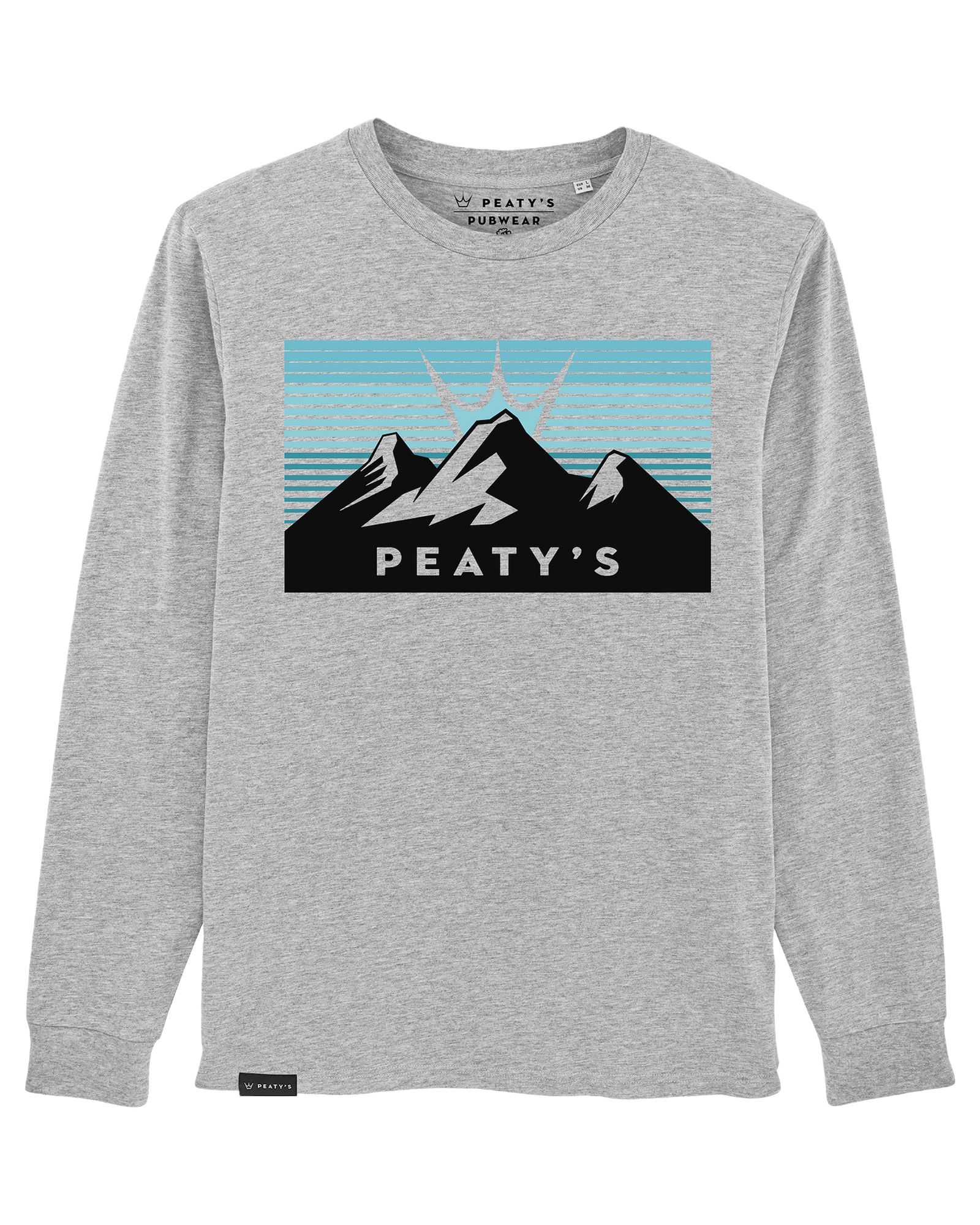 PEATY'S PUBWEAR TRIKO S DLOUHÝM RUKÁVEM 3 PEAKS SUNRISE / HEATHER GREY (PPW-24-LST-3PS-GRY) L