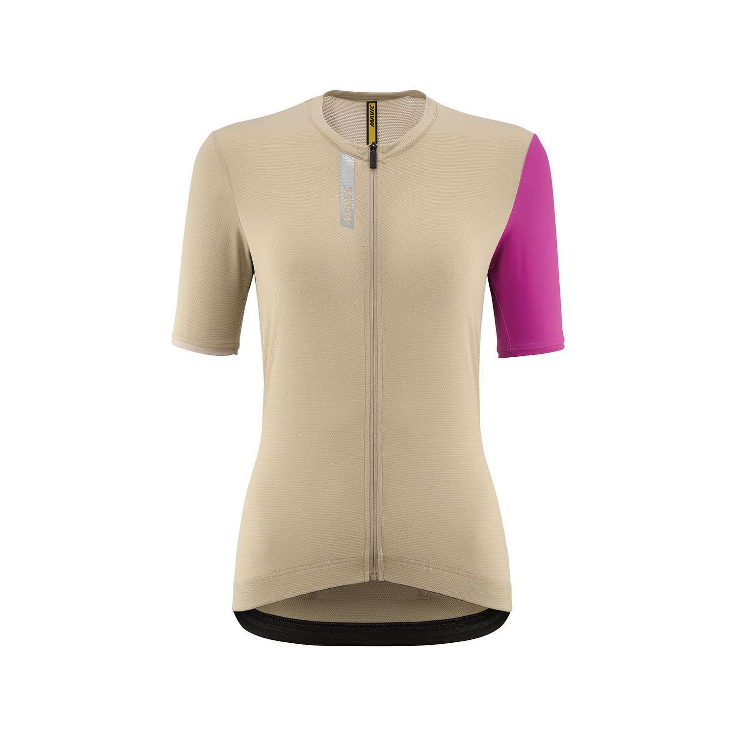 MAVIC DÁMSKÝ DRES S KRÁTKÝM RUKÁVEM ESSENTIAL WHITE PEPPER/FUCHSIA (T000588) XS