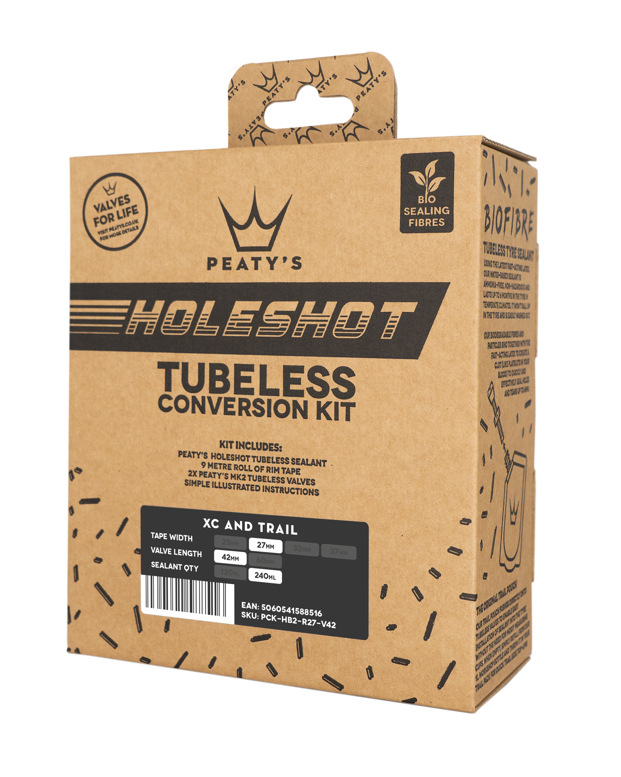 PEATY'S HOLESHOT BEZDUŠOVÝ KONVERZNÍ KIT 27 MM (XC / TRAIL) (PCK-HB2-R27-V42-4)