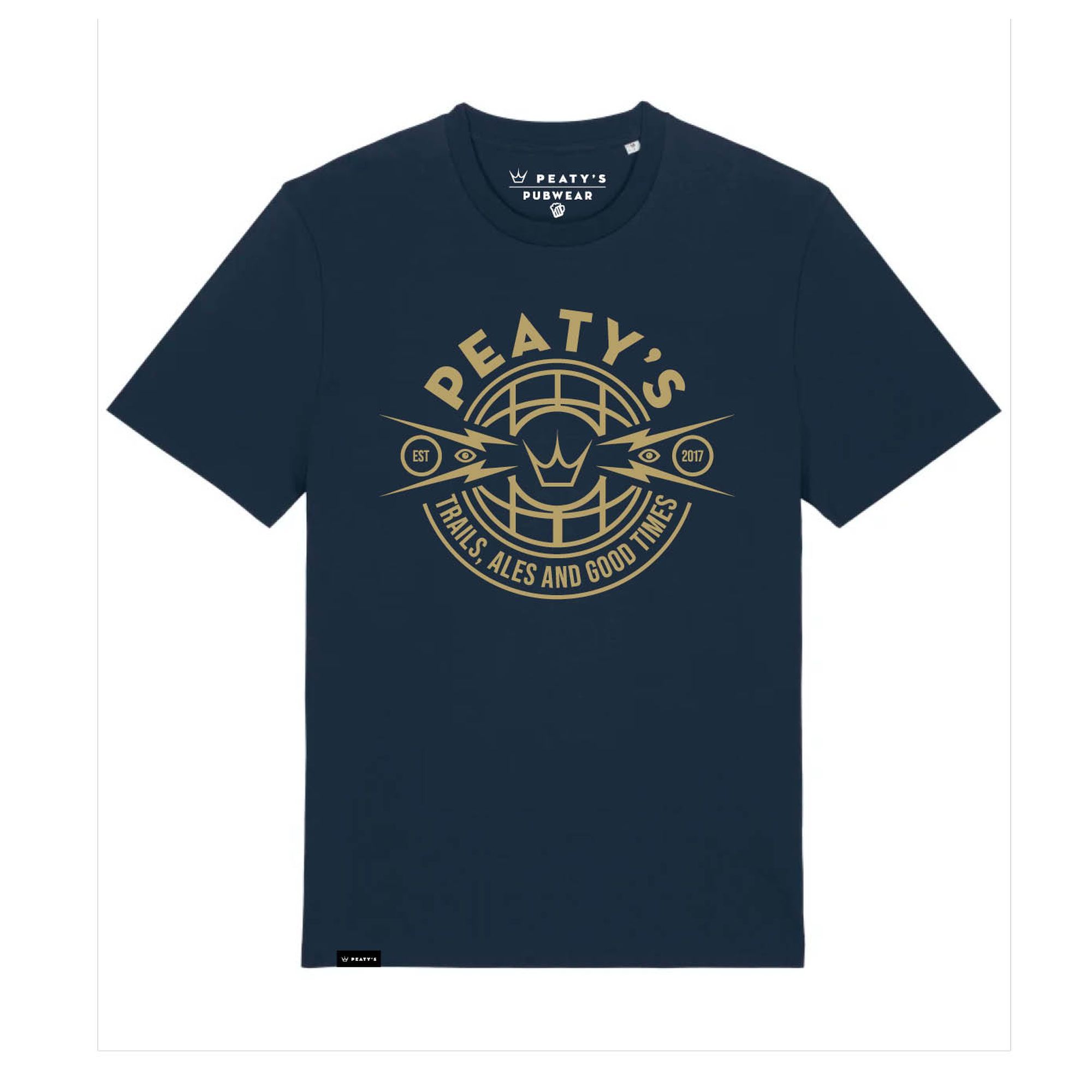 PEATY'S PUBWEAR TRIKO S KRÁTKÝM RUKÁVEM TRAILS & ALES CREST / FRENCH NAVY (PPW-25-TEE-TAG-NVY) S