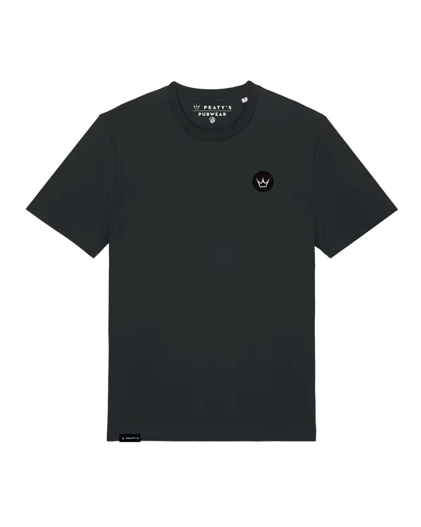 PEATY'S PUBWEAR TRIKO S KRÁTKÝM RUKÁVEM EMBROIDERED CROWN / BLACK  L